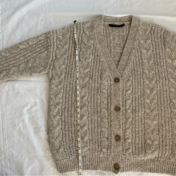 Jenni Kayne Cocoon Cable Cardigan Oatmeal XXS - Picture 7 of 13
